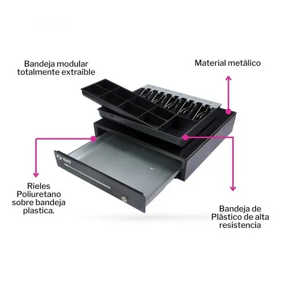 Cajon Monedero Sat 119x Negro Rj11 Pos