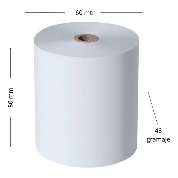 Papel Termico De 80mmx60 Para Impresora De Facturacion