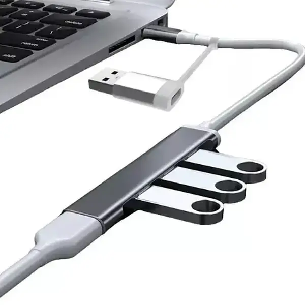 Hub 4 Puertos Usb 2.0 2 En 1 Type C+Usb