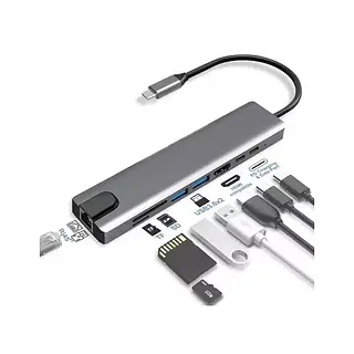 Hub Usb C Puertos Adaptador Multipuerto Hdmi 8 En 1 Mac Win
